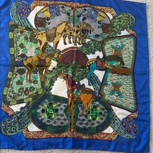 Hermes authentic 100% silk Carre 90 Paris Art des Steppes scarf